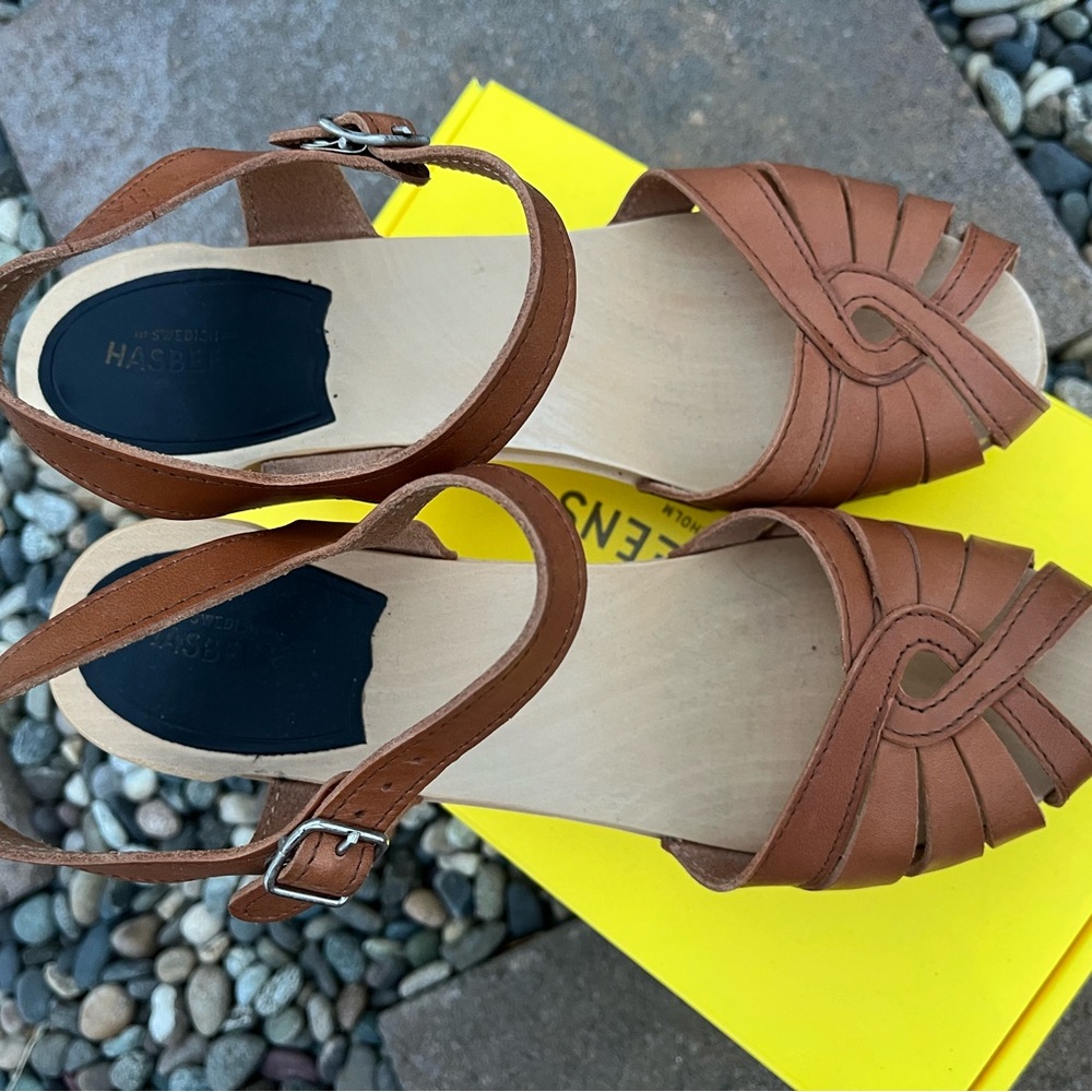 Swedish Hasbeens Brown Fisherman Sandals